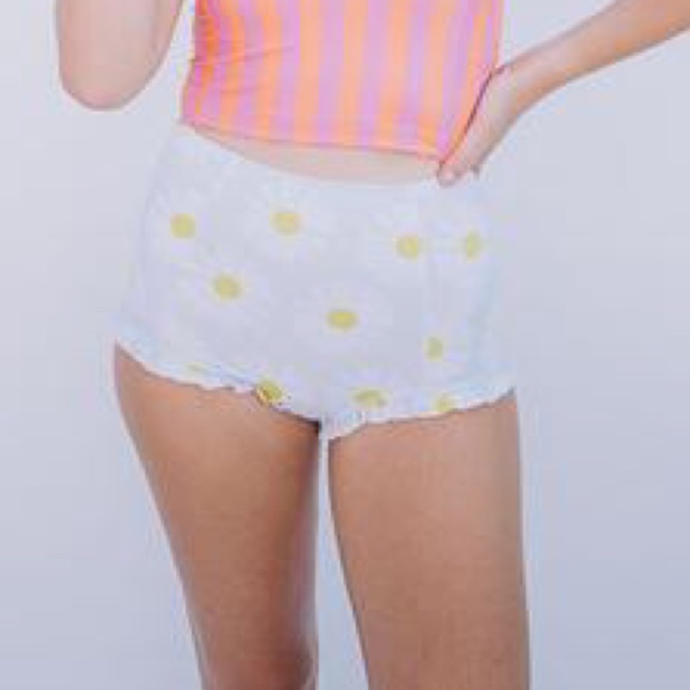 Medium Kortni Jeane high waisted white sunflower